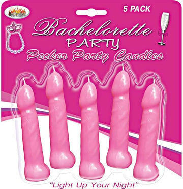 Bachelorette Party Pink Pecker Candles 5''