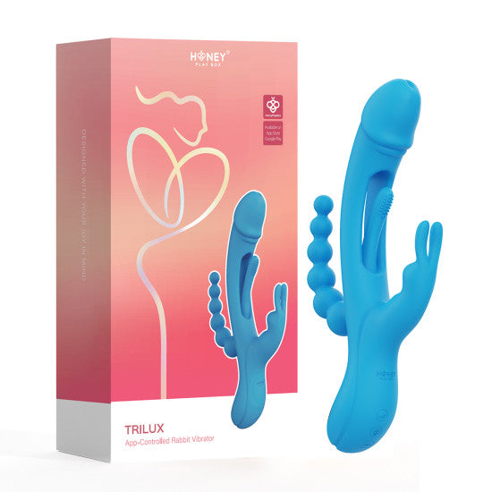 Honey Play Box Trilux Kinky Finger Rabbit Vibrator with Anal Beads