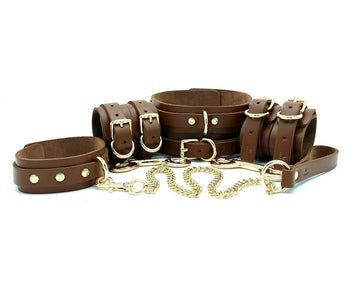 7 Piece Bondage Kit "Candice", Leather BDSM Restraints
