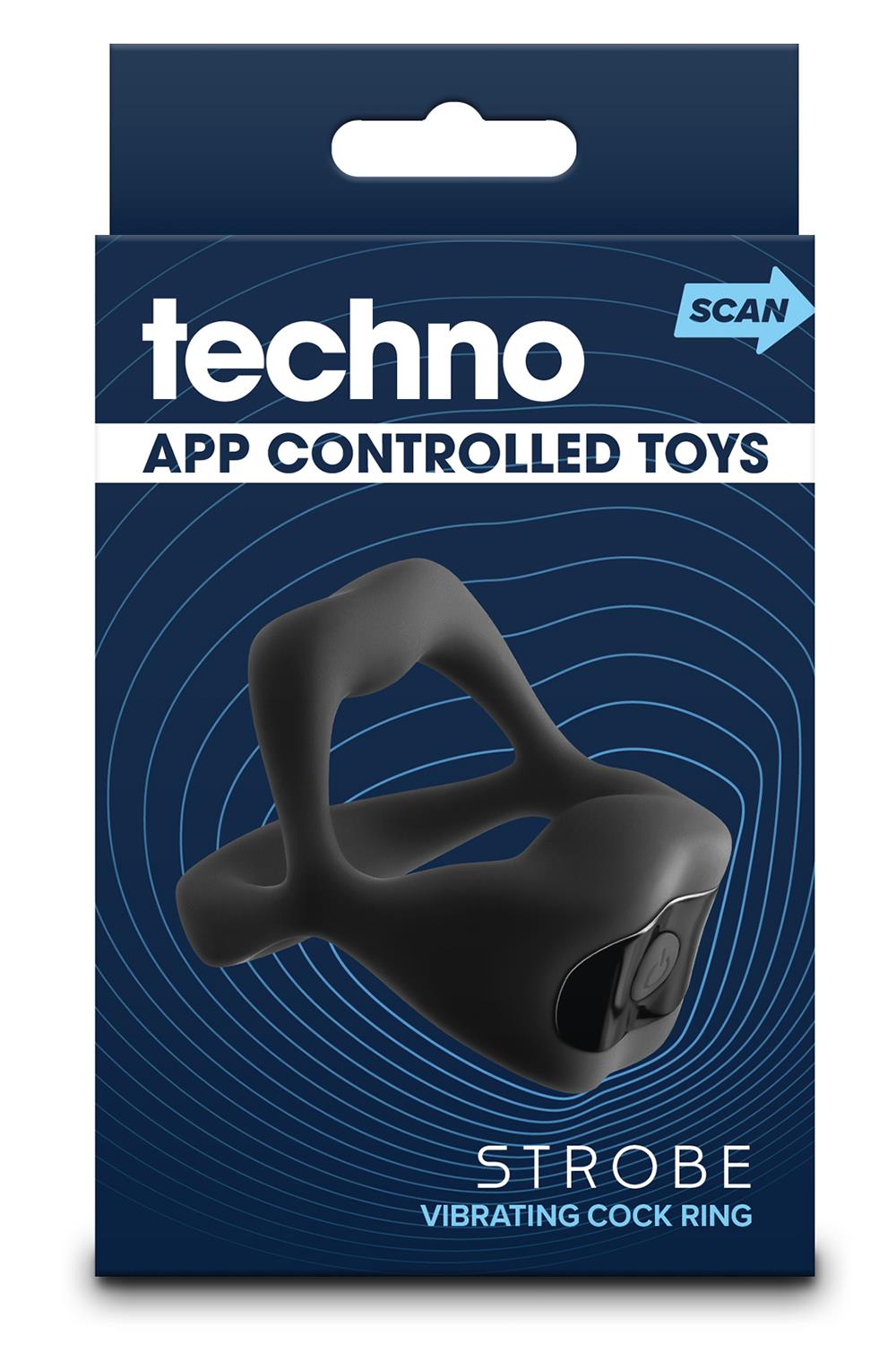 Strobe Black App Control Vibrating Cock Ring