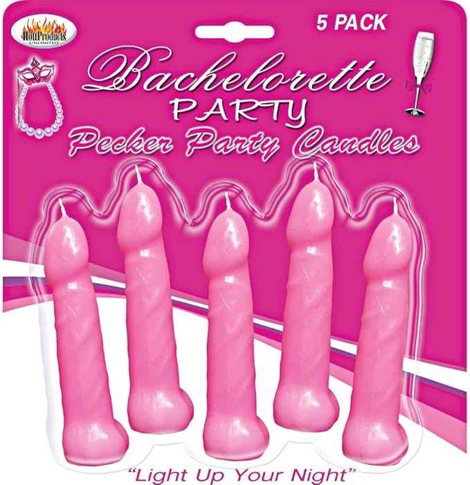 Bachelorette Party Pink Pecker Candles 5''