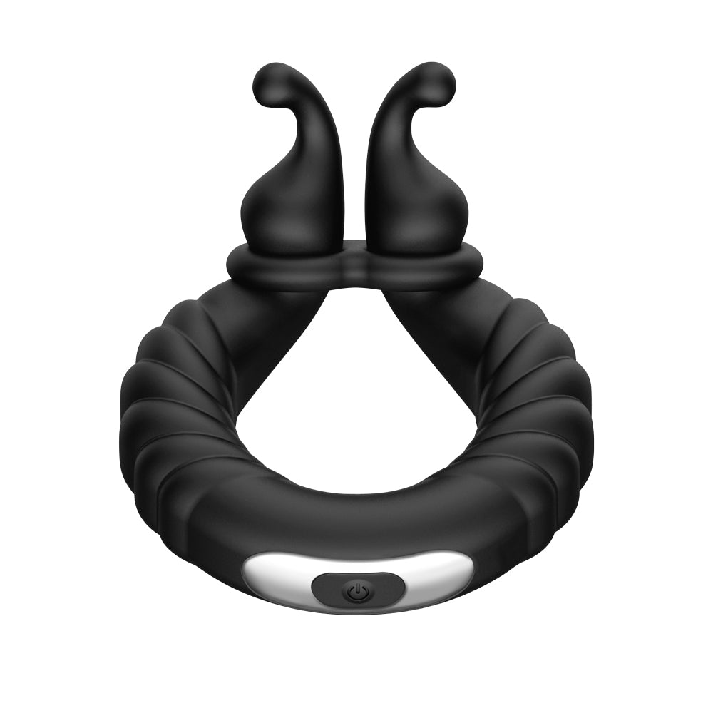 F-24: Textured Vibrating Cockring Black