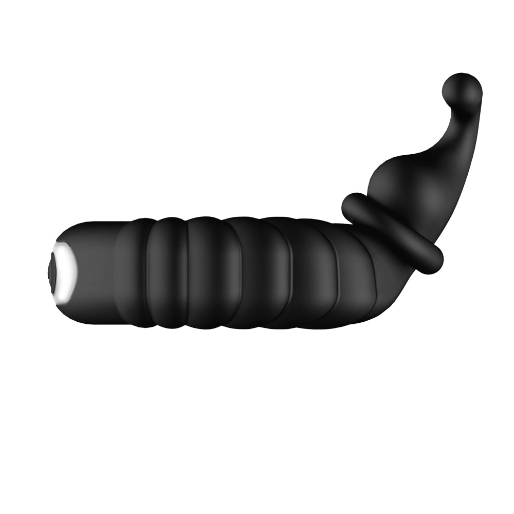 F-24: Textured Vibrating Cockring Black