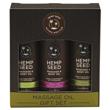 Hemp Earthly Body Massage Oil Gift Set Box