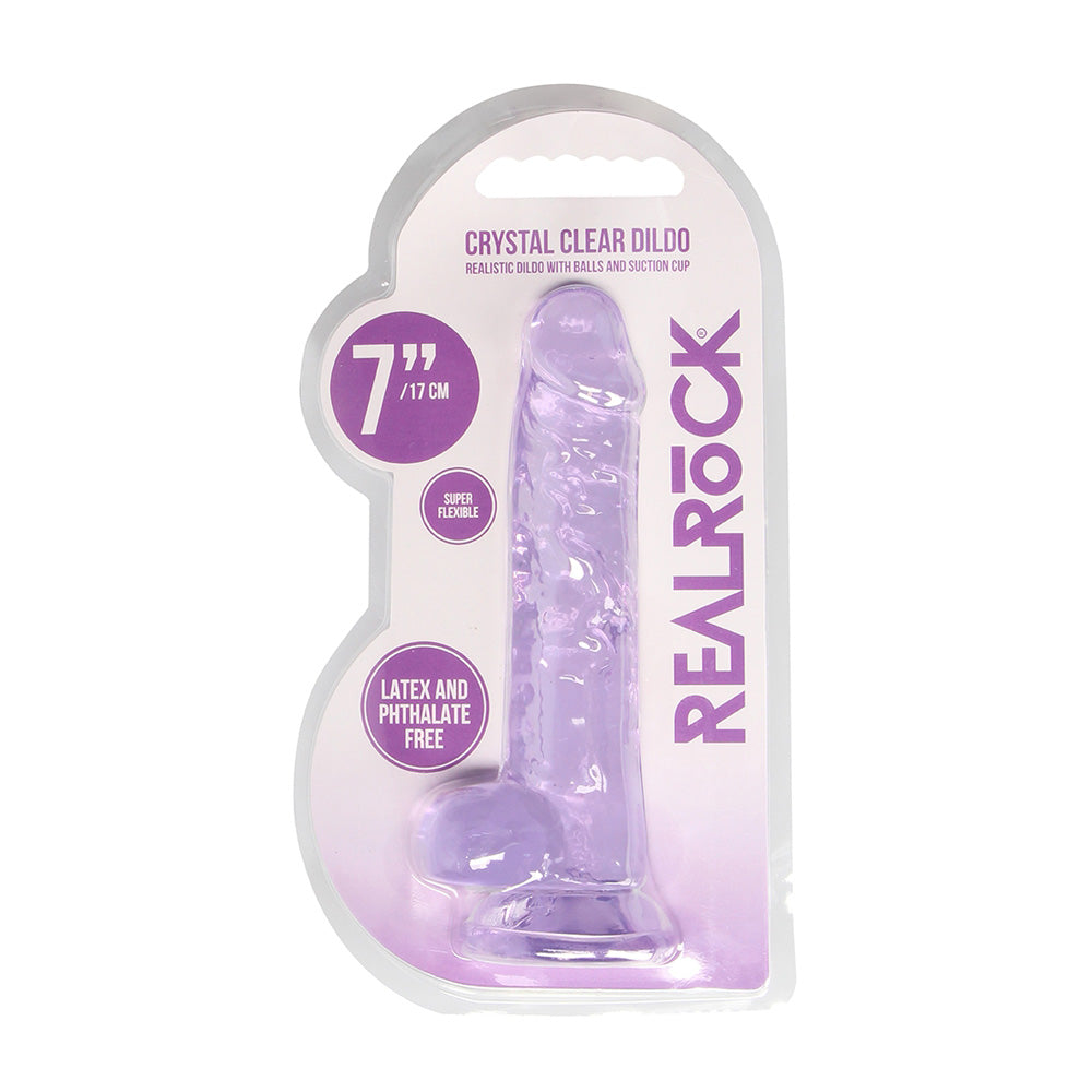 Realrock 7" Realistic Dildo With Balls- Various Colors