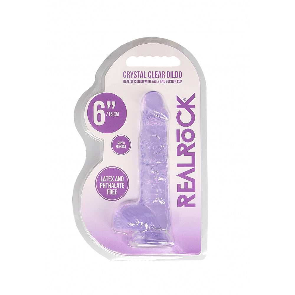 Realrock 6" Realistic Dildo With Balls- Various Colors