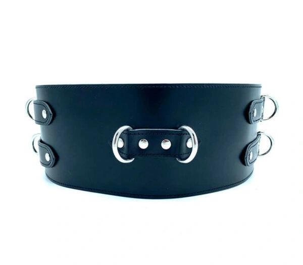 Lulexy Handmade Bondage Waist Belt "Mona", Leather BDSM Corset, Emerald Green Leather Harness